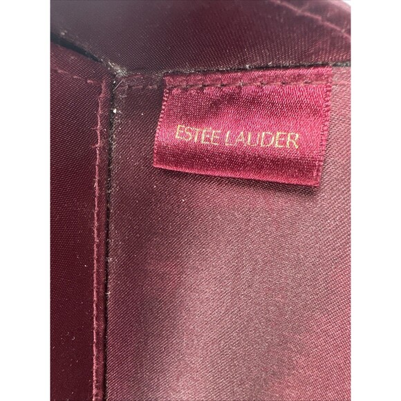 Vintage Estee Lauder Burgundy Hard Makeup Travel Case Toiletry Bag - Picture 9 of 9